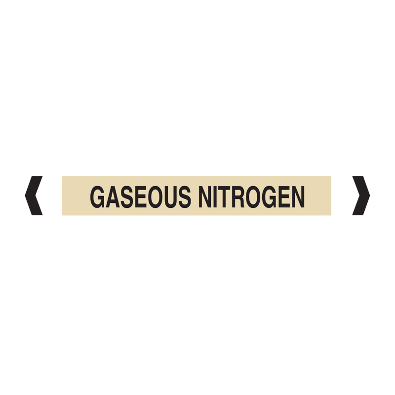 Standard Pipe Marker, Self Adhesive, Gaseous Nitrogen, 40-75mm O.D. - Pack of 10 