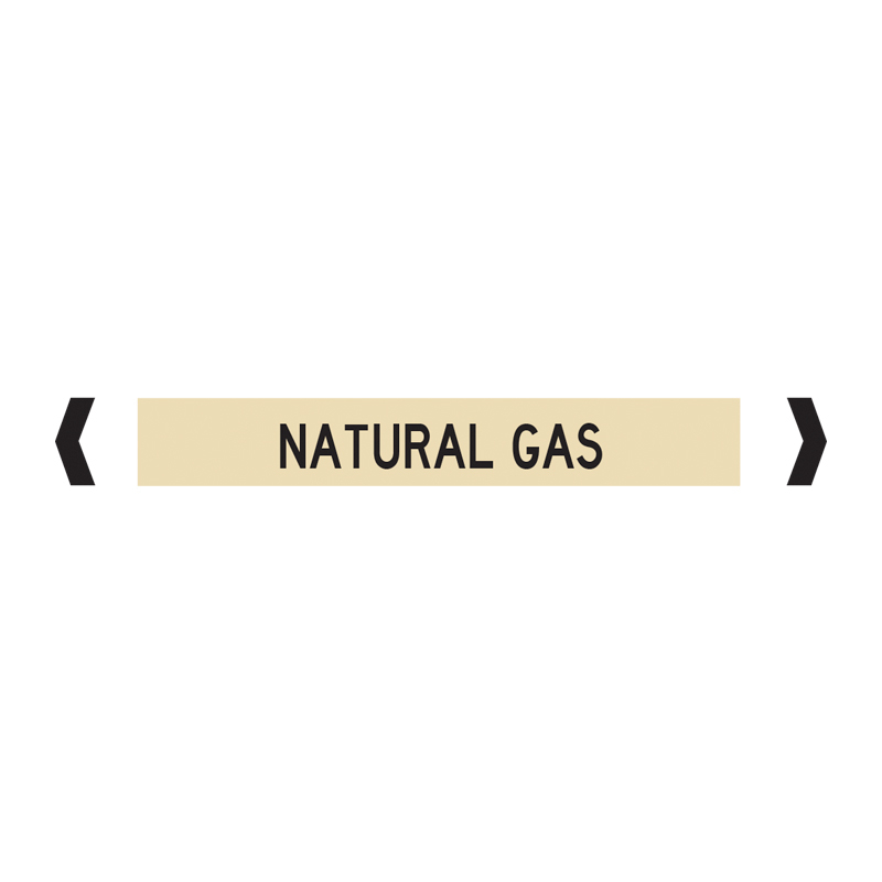 Standard Pipe Marker, Self Adhesive, Natural Gas, Over 75mm O.D. - Pack of 10 