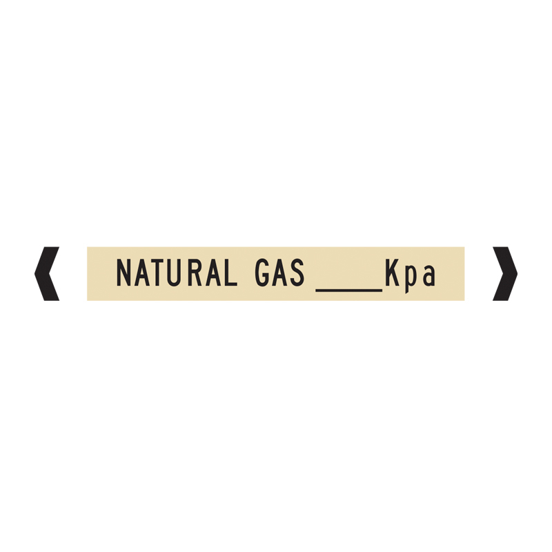 Standard Pipe Marker, Self Adhesive, Natural Gas_Kpa, Up to 40mm O.D. - Pack of 10 