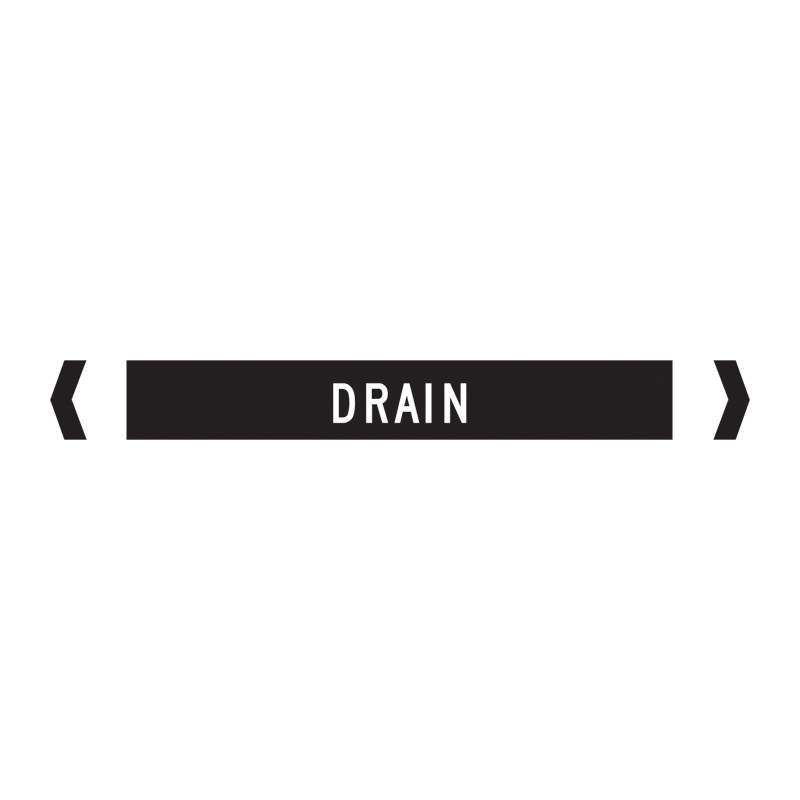 Standard Pipe Marker, Self Adhesive, Drain, Over 75mm O.D. - Pack of 10 