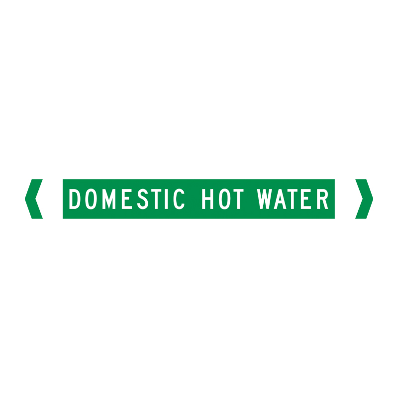 Standard Pipe Marker, Self Adhesive, Domestic Hot Water, 40-75mm O.D. - Pack of 10 