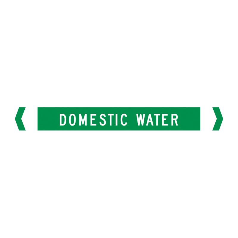 Standard Pipe Marker, Self Adhesive, Domestic Water, 40-75mm O.D. - Pack of 10 