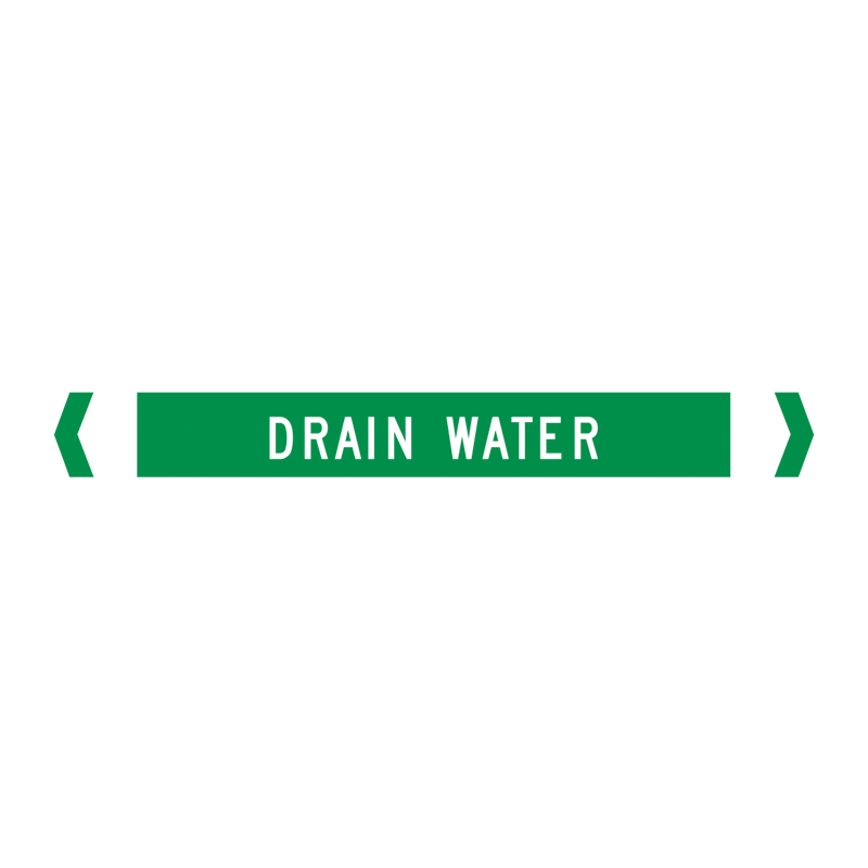 Standard Pipe Marker, Self Adhesive, Drain Water, 40-75mm O.D. - Pack of 10 