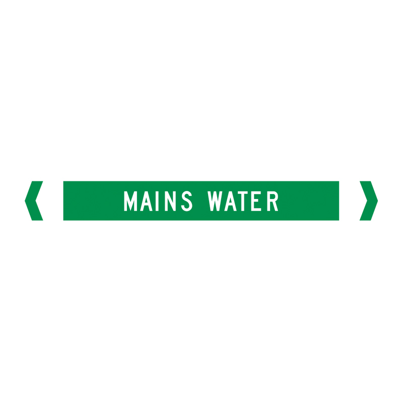Standard Pipe Marker, Self Adhesive, Mains Water, 40-75mm O.D. - Pack of 10 