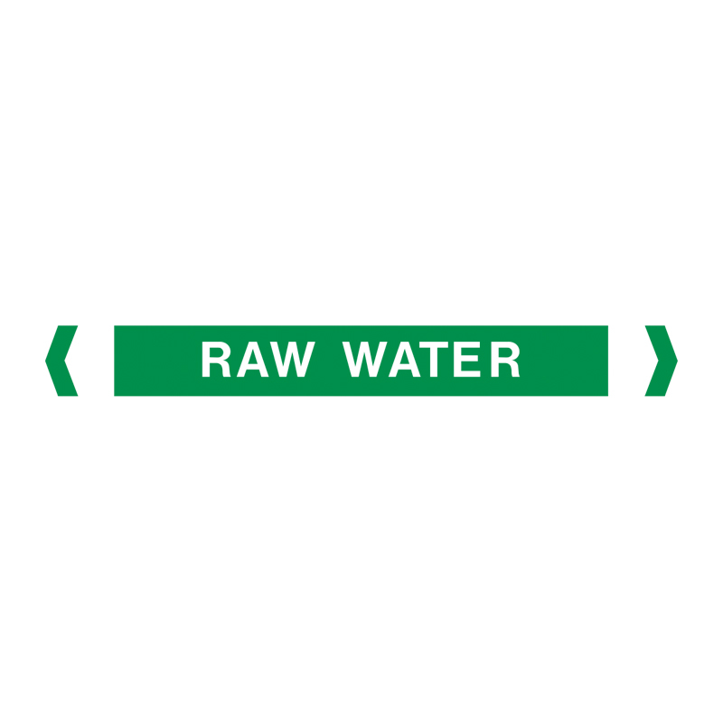 Standard Pipe Marker, Self Adhesive, Raw Water, Over 75mm O.D. - Pack of 10 