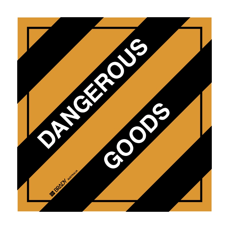 Dangerous Goods Labels - Dangerous Goods, Orange/Black, Polypropylene, 250 x 250mm