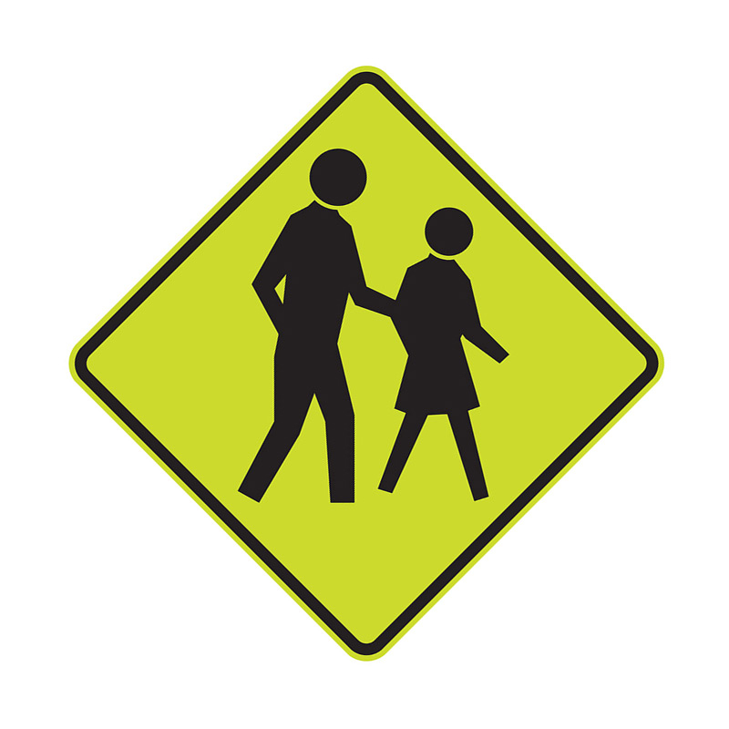 Warning Road Signs - W6-1 Pedestrians (Symbolic) - 600x600mm C1 ALUM