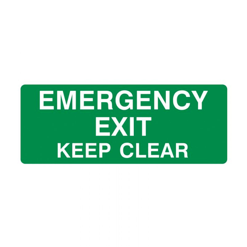 Exit Sign - Emergency Exit Keep Clear, 450mm (W) x 180mm (H), Metal