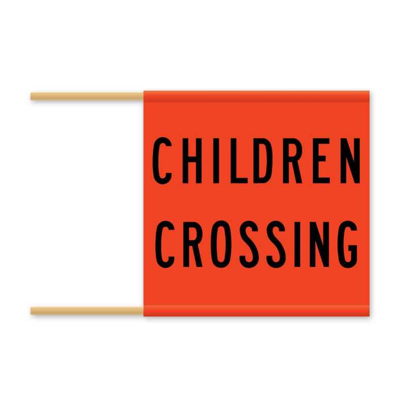 Regulatory Road Sign - R3-3 Children Crossing Flag - 600mm (W) x 600mm (H) 