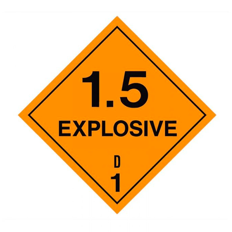 Dangerous Goods Labels - Explosive 1.5, 25mm (W) x 25mm (H), Paper, Roll of 1000