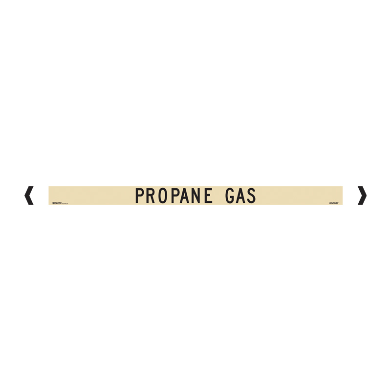 Standard Pipe Marker, Self Adhesive, Propane Gas, 40-75mm O.D. - Pack of 10 
