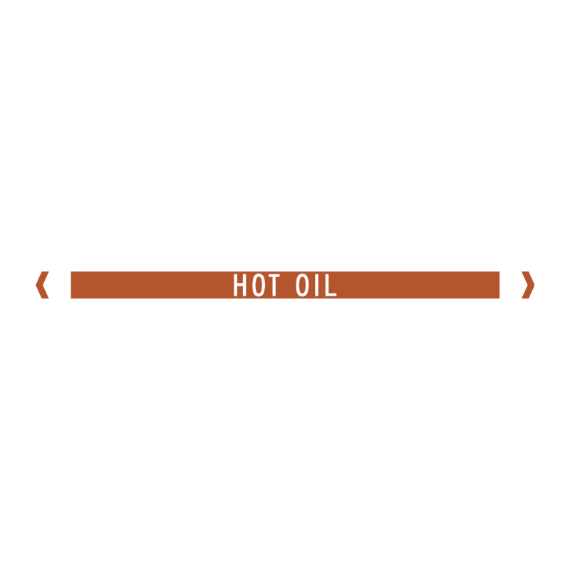 Standard Pipe Marker, Self Adhesive, Hot Oil, 40-75mm O.D. - Pack of 10 