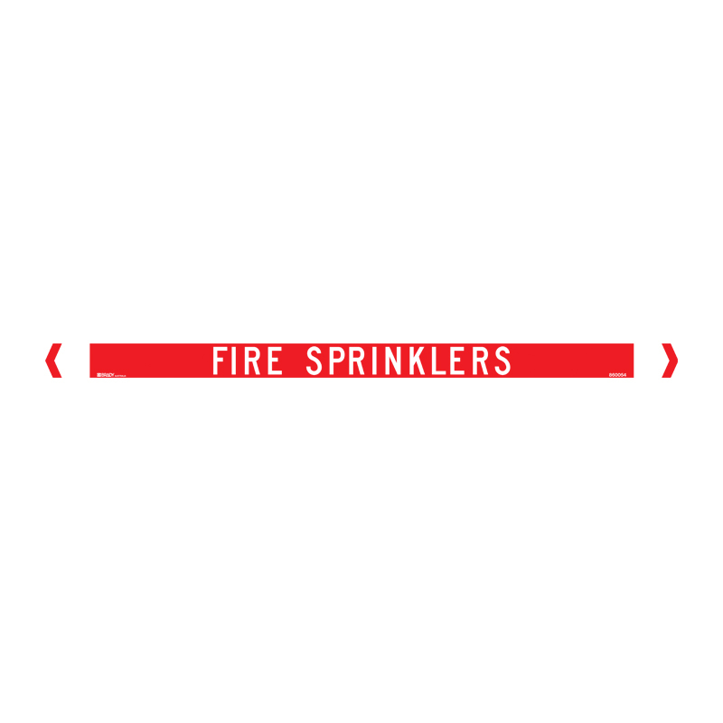 Standard Pipe Marker, Self Adhesive, Fire Sprinklers, 40-75mm O.D. - Pack of 10 
