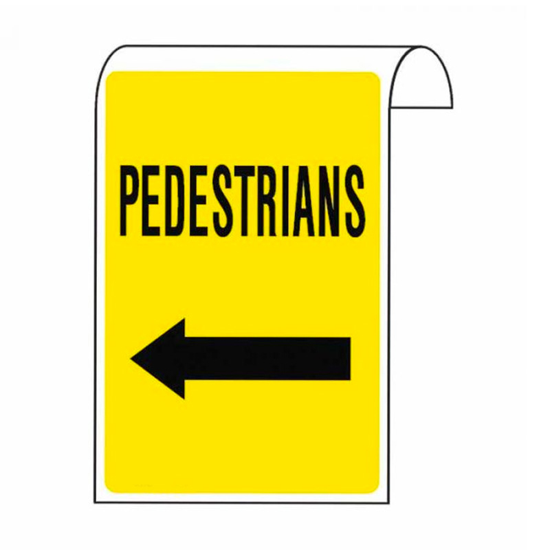 Scaffolding Sign - Pedestrians, Left Arrow, 300mm (W) x 500mm (H), Polyethylene