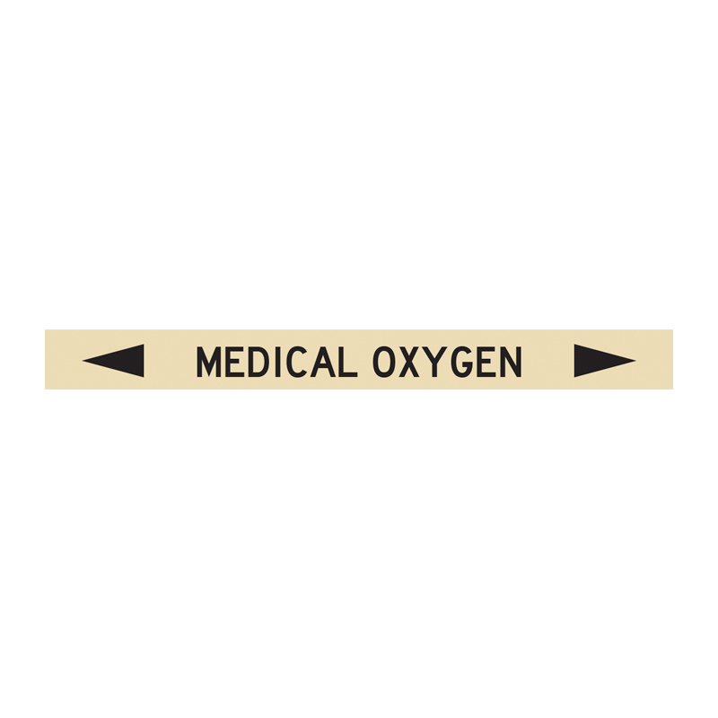 Standard Pipe Marker, Self Adhesive, Medical Oxygen - Pack of 10 