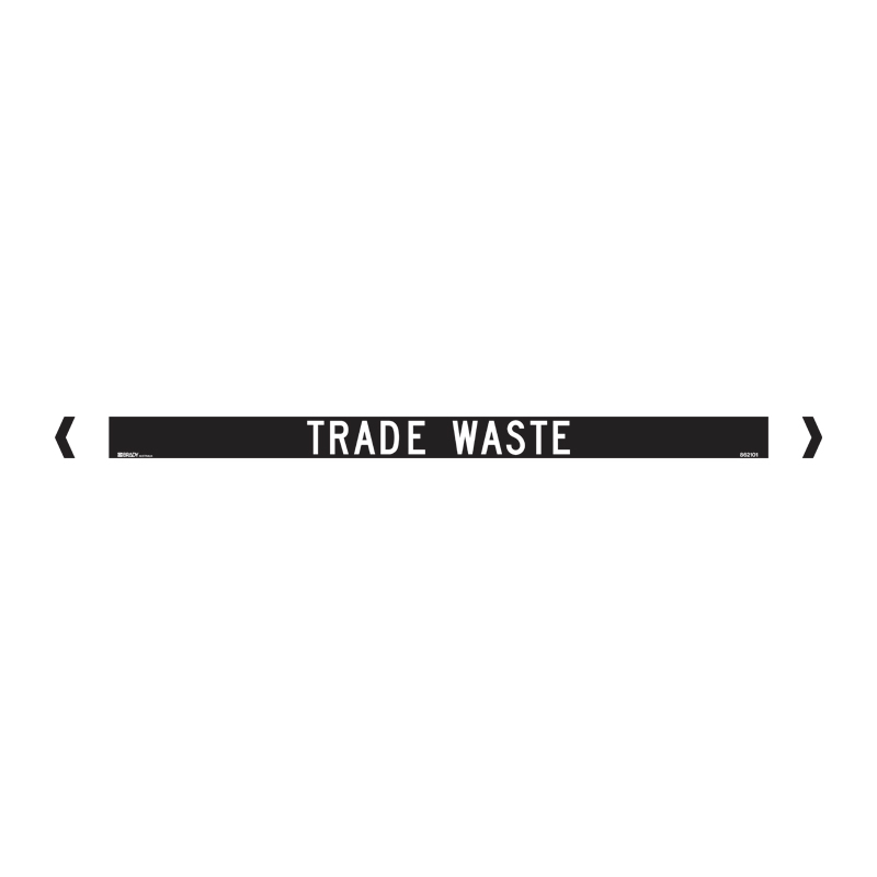 Standard Pipe Marker, Self Adhesive, Trade Waste - Pack of 10 
