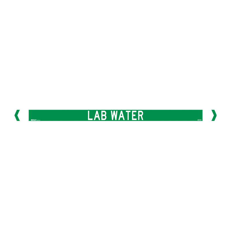 Standard Pipe Marker, Self Adhesive, Lab Water, Over 75mm O.D. - Pack of 10 