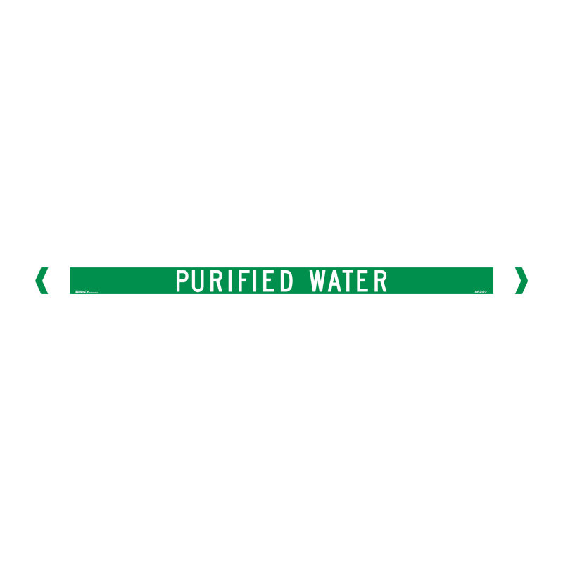 Standard Pipe Marker, Self Adhesive, Purified Water, 40-75mm O.D. - Pack of 10 