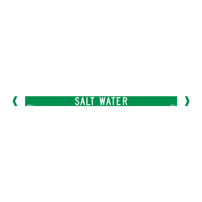 Standard Pipe Marker, Self Adhesive, Salt Water, Over 75mm O.D. - Pack of 10 