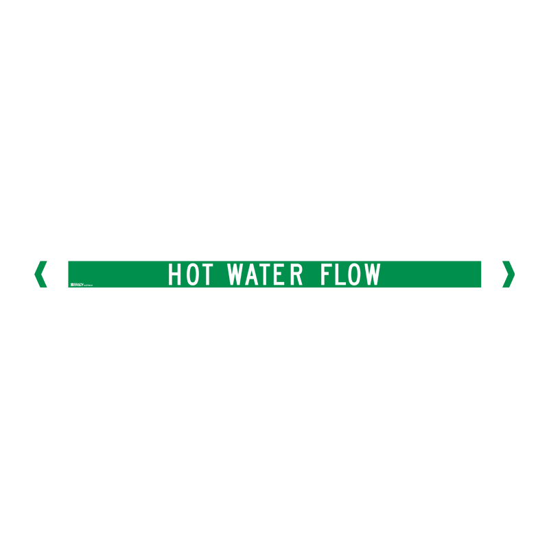 Standard Pipe Marker, Self Adhesive, Hot Water Flow, 40-75mm O.D. - Pack of 10 