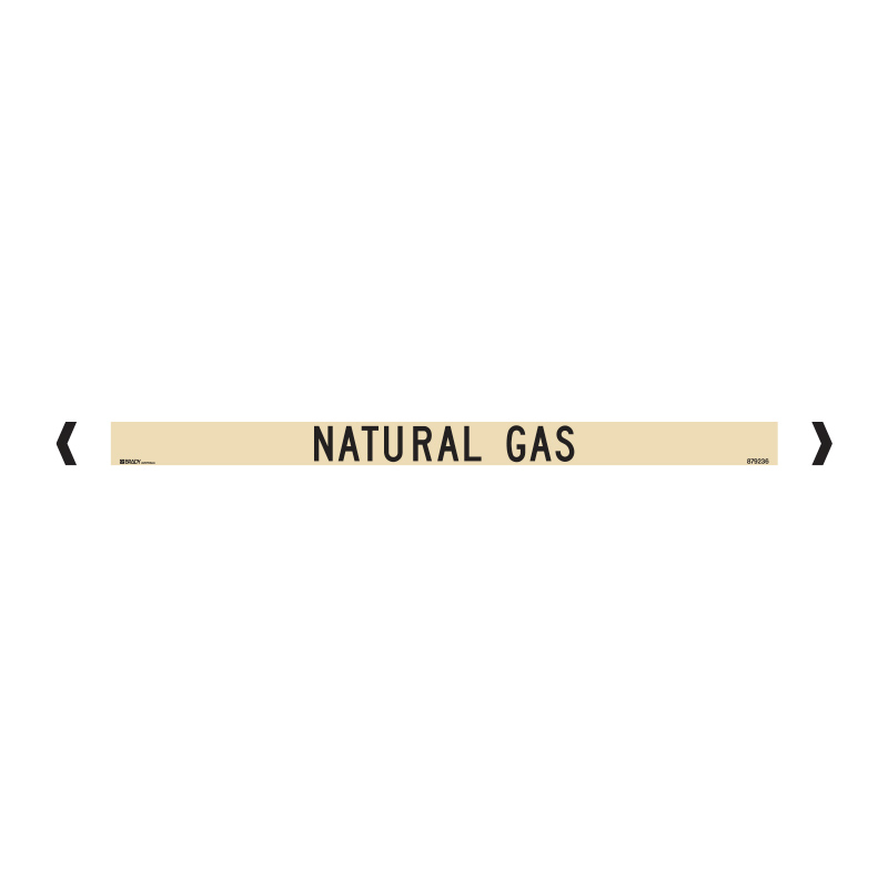 Standard Pipe Marker, Self Adhesive, Natural Gas, 40-75mm O.D. - Pack of 10 