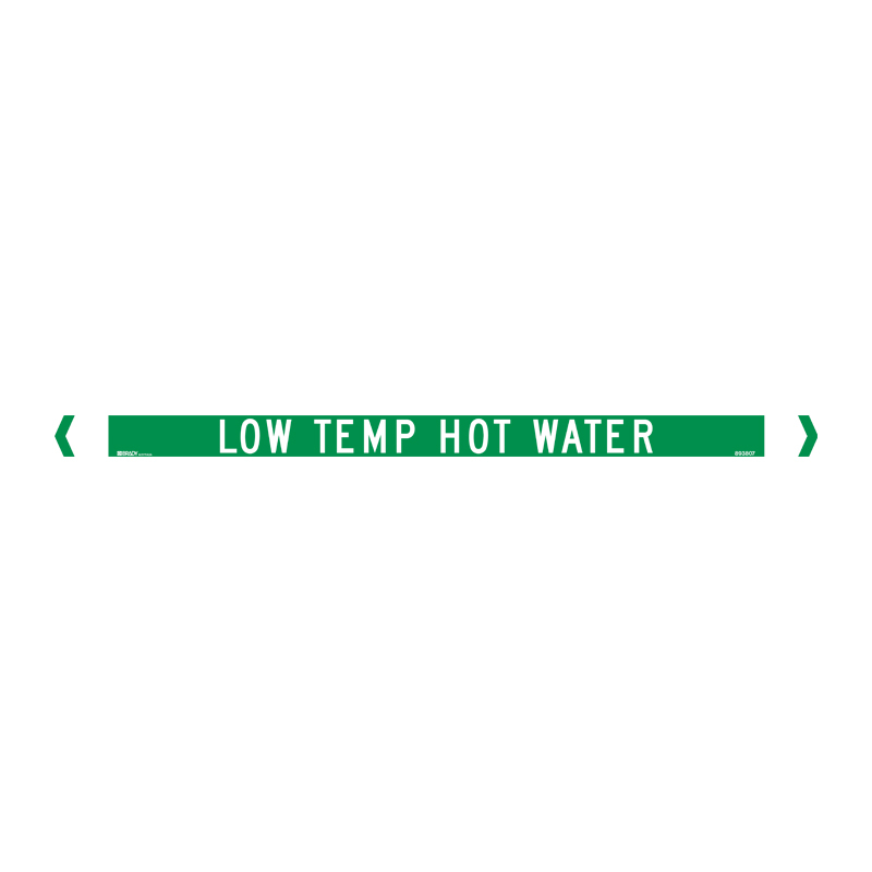 Standard Pipe Marker, Self Adhesive, Low Temp. Hot Water, 40-75mm O.D. - Pack of 10 