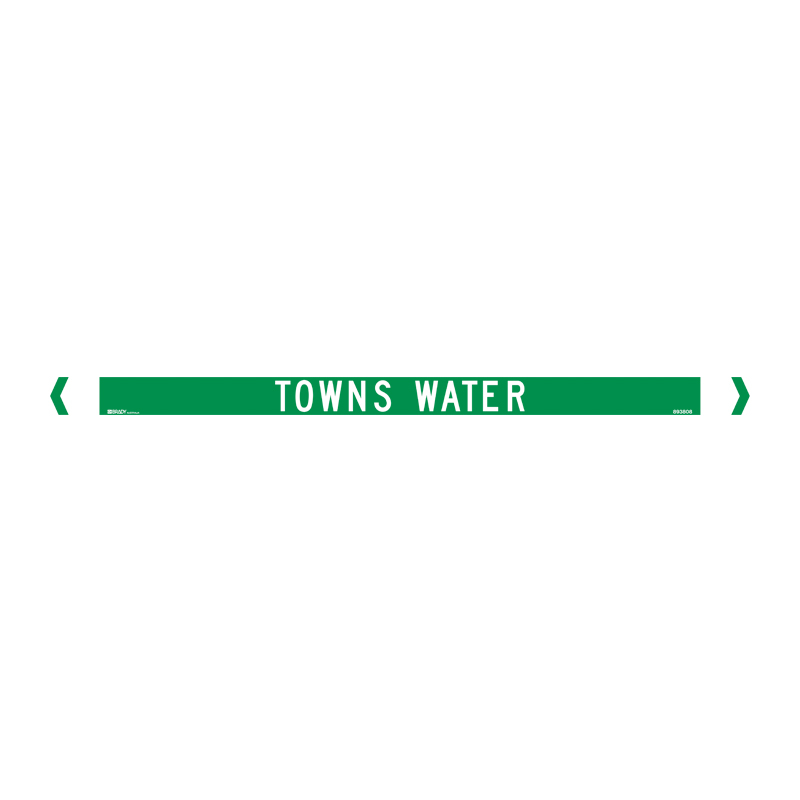 Standard Pipe Marker, Self Adhesive, Towns Water, 40-75mm O.D. - Pack of 10 