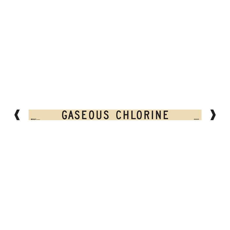 Standard Pipe Marker, Self Adhesive, Gaseous Chlorine, 40-75mm O.D. - Pack of 10 