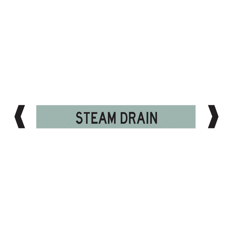 Standard Pipe Marker, Self Adhesive, Steam Drain, 40-75mm O.D. - Pack of 10 