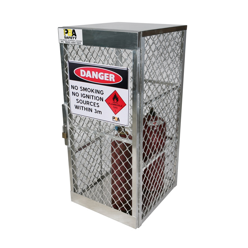 Aluminium Cylinder Lockers, 5-10 Cylinder Vertical Locker with Danger Sign