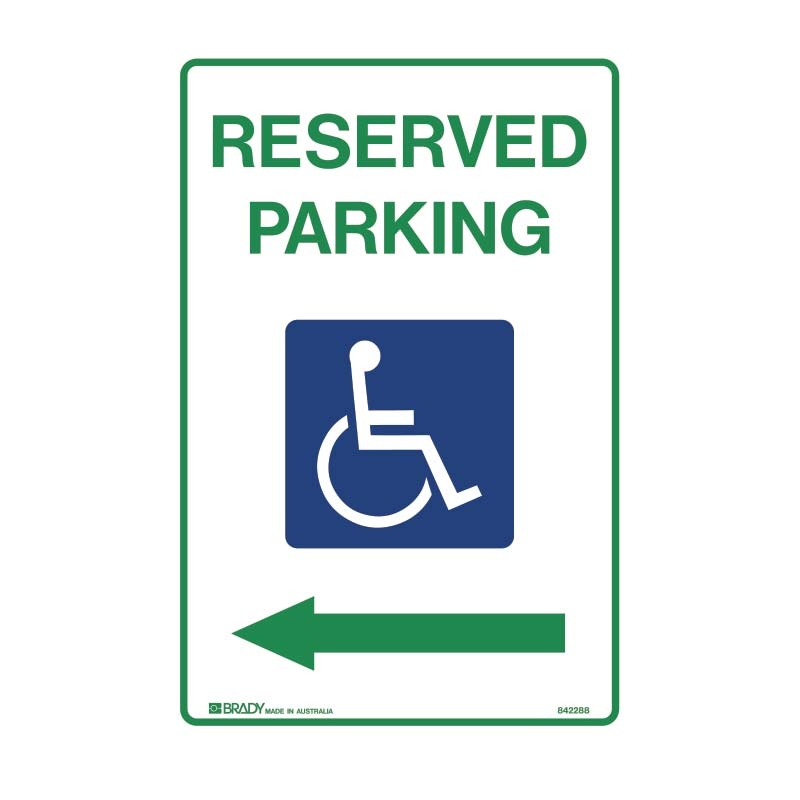 Disabled Signs - Reserved Parking W/Picto & Arrow Left