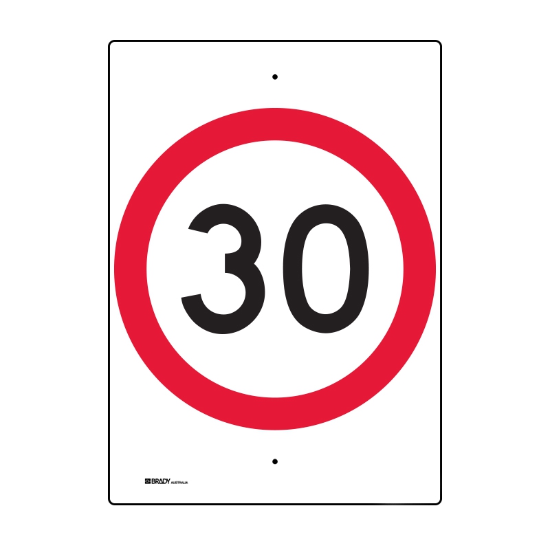 Regulatory Road Sign - R4-1 Speed Limit 30 - 450x600mm C1 ALUM