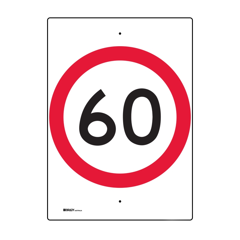 Regulatory Road Sign - R4-1 Speed Limit 60 - 450x600mm C1 ALUM