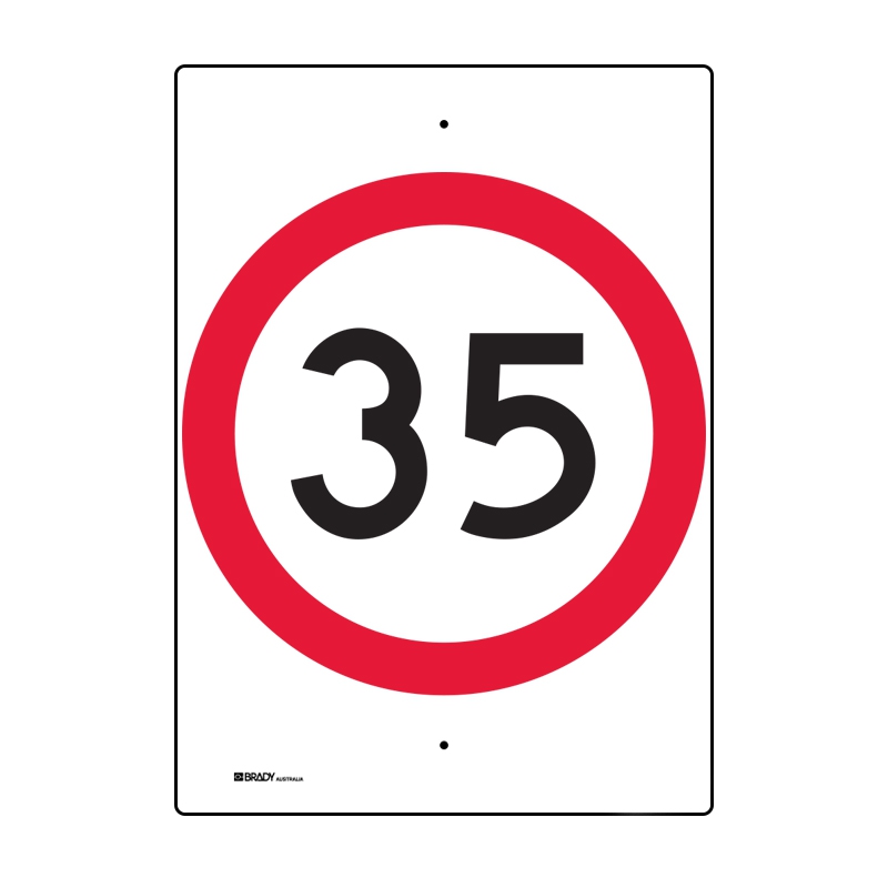 Regulatory Road Sign - R4-1 Speed Limit 35 - 450x600mm C1 ALUM