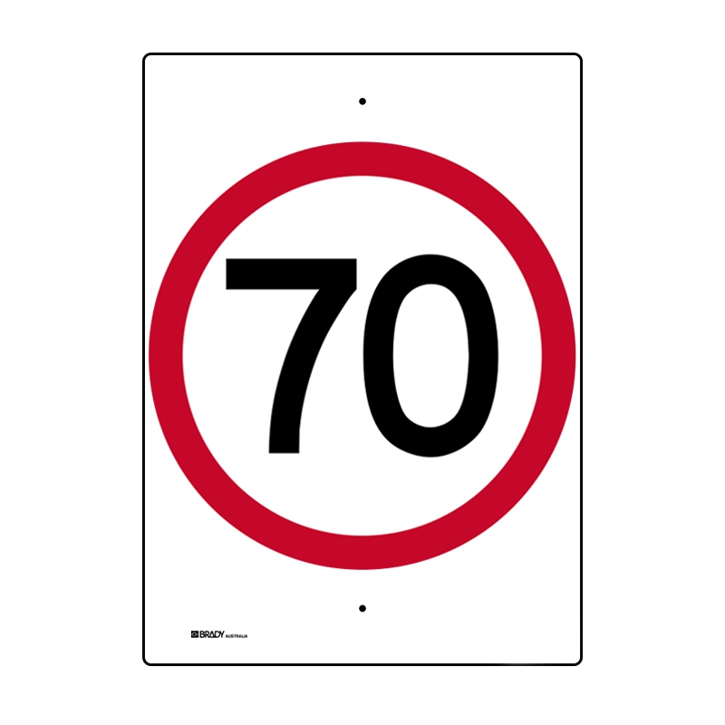 Regulatory Road Sign - R4-1 Speed Limit 70 - 450x600mm C1 ALUM