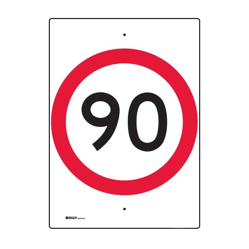 Regulatory Road Sign - R4-1 Speed Limit 90 - 450x600mm C1 ALUM