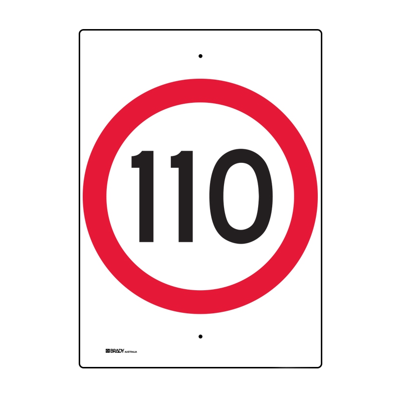 Regulatory Road Sign - R4-1 Speed Limit 110 - 450x600mm C1 ALUM