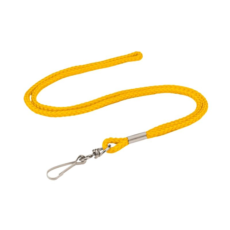 Lanyard Cord with Swivel Hook, 3mm, Yellow, Pack 50