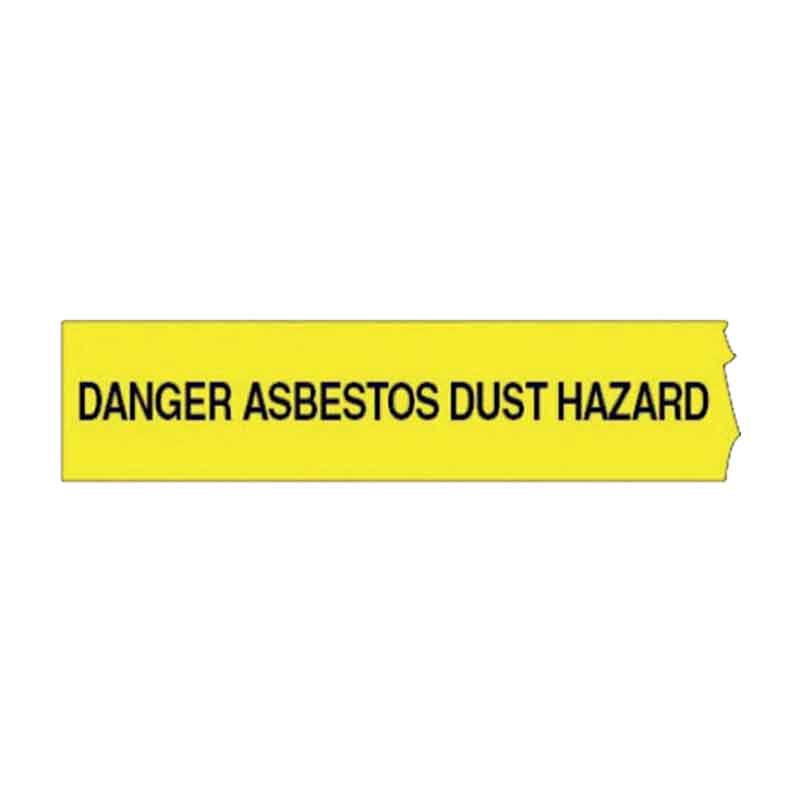 Mini Barricade Tape - Danger Asbestos Dust Hazard, 75mm (W) x 60m (L), Yellow/Black