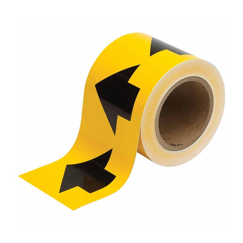 Black Arrow on Yellow Tape - 100mm x 27m Length