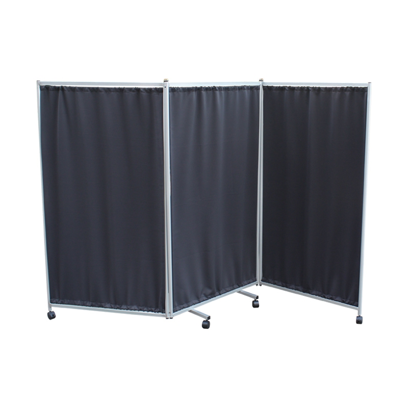 Deluxe Folding Mobile Privacy Screen Panels Room Divider with Washable Curtain