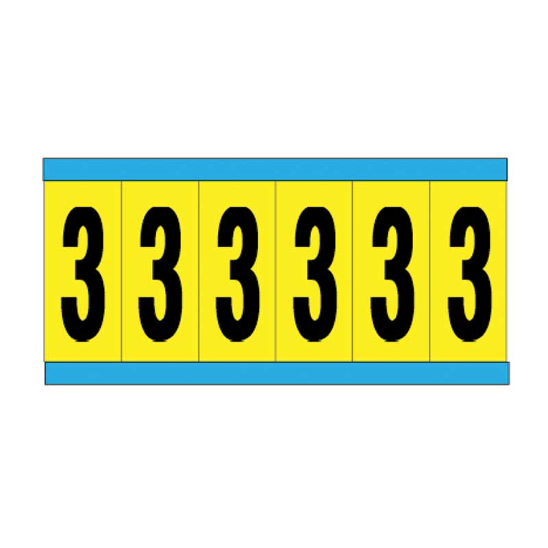 Vinyl Cloth Numbers, 3, 76mm Text Height